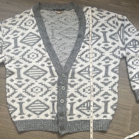 🔥serge Saint  Yves🔥 | Vintage grey and white patterned knit sweater cardigan - Picture 9 of 11
